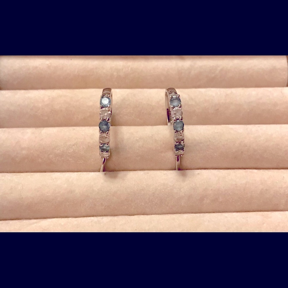 Aquamarine CZ sterling silver earrings